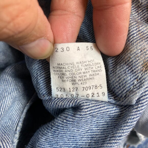 VINTAGE Levis Denim Trucker Jacket Mens XL Acid Wash 70507-0219 Made in USA - Picture 9 of 13